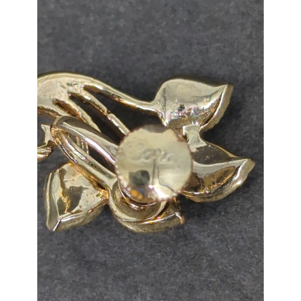 Vintage Coro Gold Tone Leaf Scroll Screw Back Earrings Retro Mid Century - Picture 7 of 9